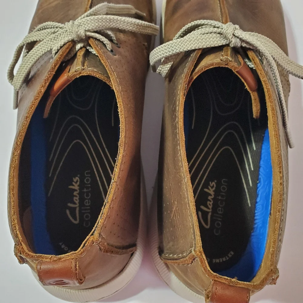 Clarks Mens Driftway Seam Brown Leather Lace-up Shoes Size 13